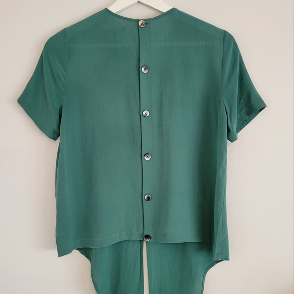 CLOSET CLEAROUT $10 | Madewell Silk Button-Back Tie Tee | Size xs - Picture 4 of 7